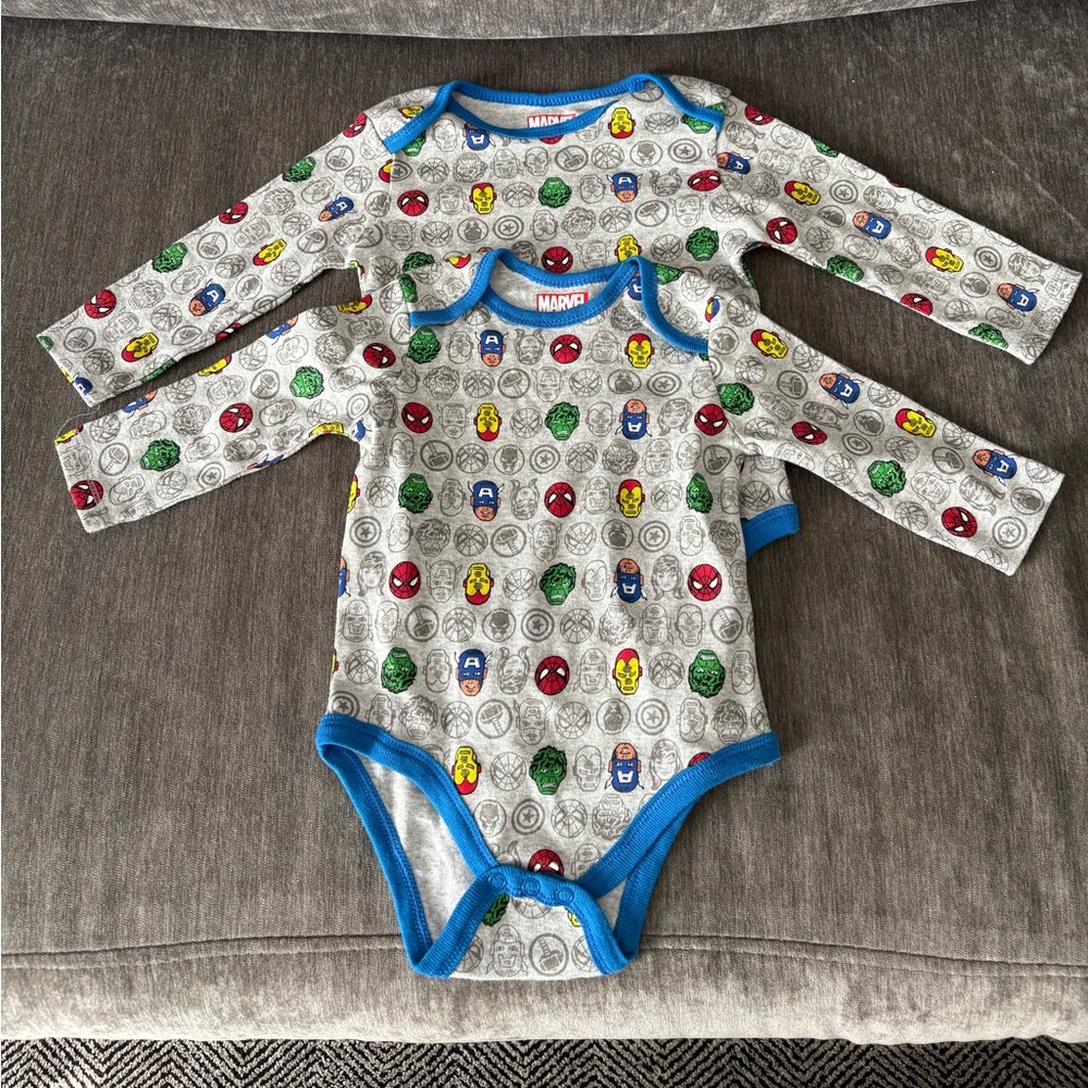 Set of 2 Marvel Kids One Piece Bodysuit - Multicolor